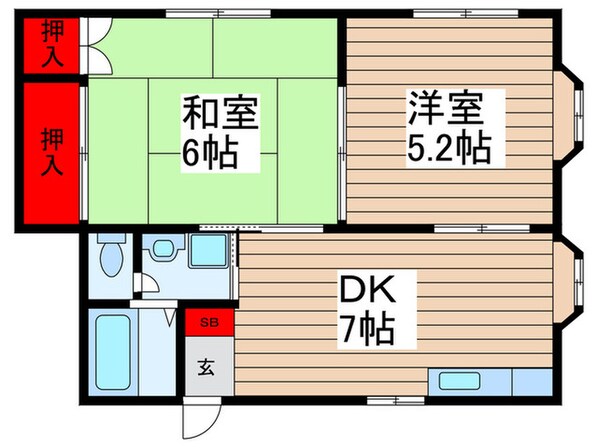 宇田川ハイツⅡの物件間取画像